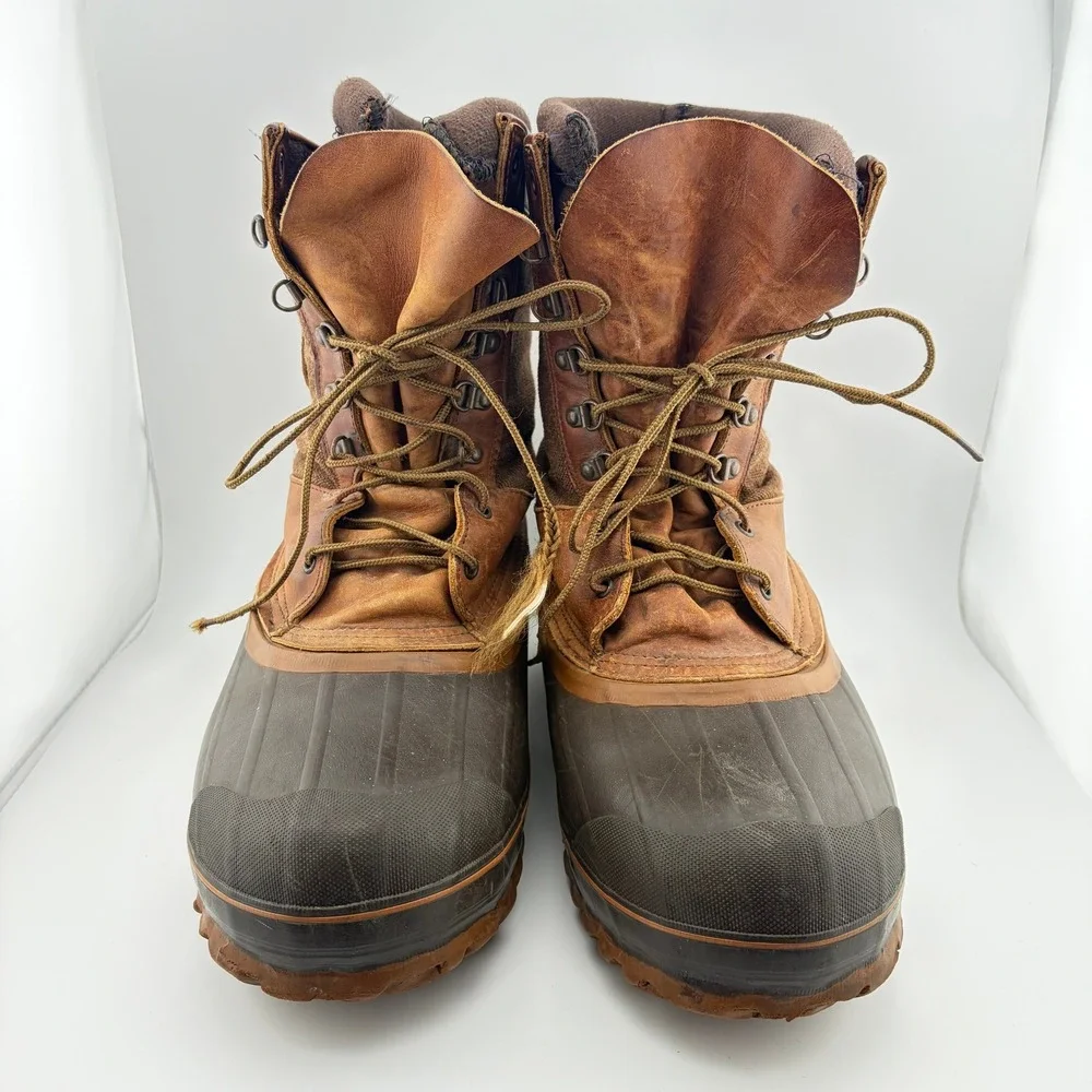 LaCrosse Hunting Boots Mens 10 Brown Leather Canvas Waterproof Made in USA